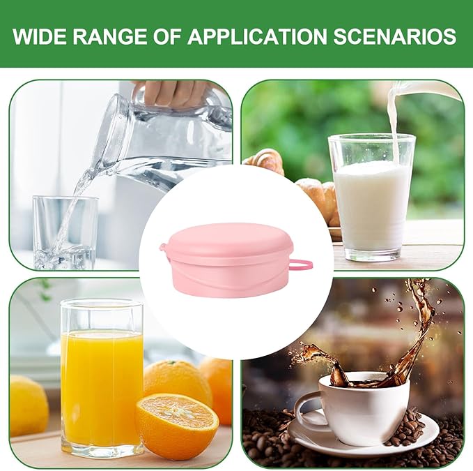 Foldable Cup with ,Silicone Portable Drinking Cups - Cold Beverage Mug Bottle,for Camping Backpacking Travel Men Kids Friends