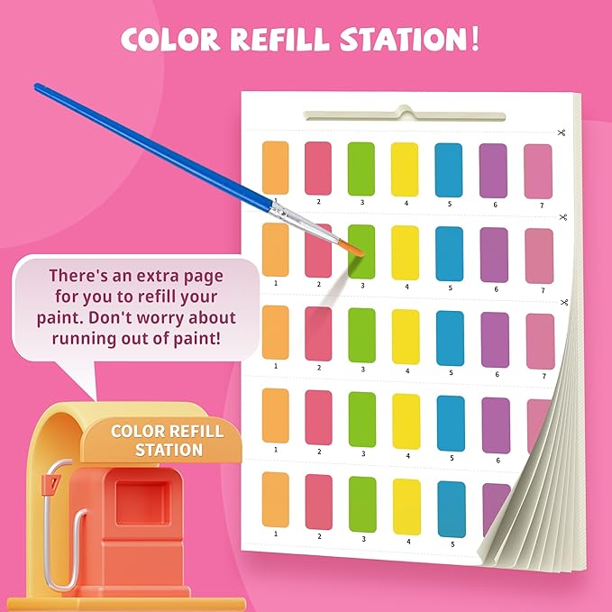 Gocozer 2PCS Paint with Water Books for Kids, Unicorn & Mermaid Watercolor Paint Book Set for Kids,Toddlers Water Color Coloring Painting Drawing Set,Mess Free Toys Gifts for Girls Age 3 4 5 6 7 8