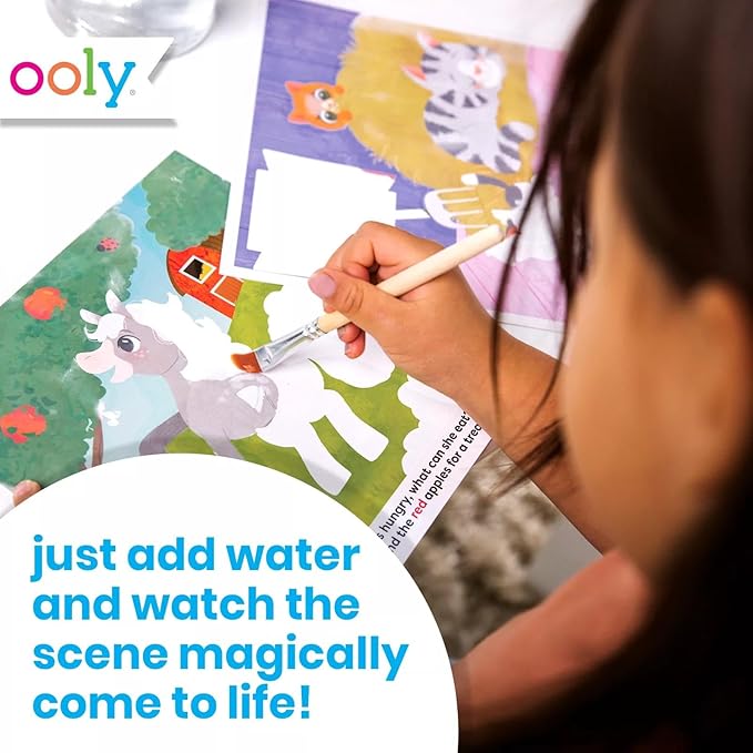 Ooly Water Amaze - Includes 12 Reveal Boards & Brush, Reusable Reveal Pads for Kids, Coloring Books for Toddlers, Paint with Water Books, Gifts for Kids - On The Farm