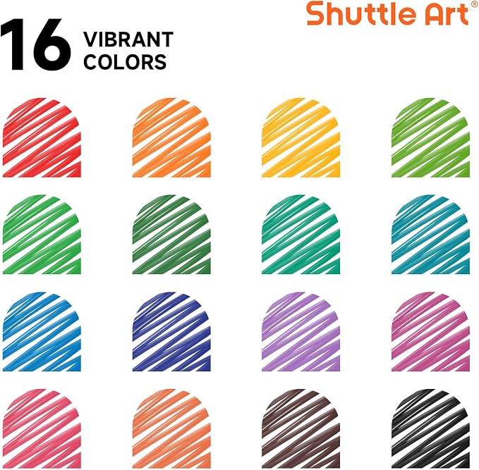 Shuttle Art Dry Erase Markers, 16 Colors Whiteboard Markers,Fine Tip Dry Erase Markers for Kids,Perfect For Writing on Whiteboards, Dry-Erase Boards,Mirrors,Calender, School Office Supplies