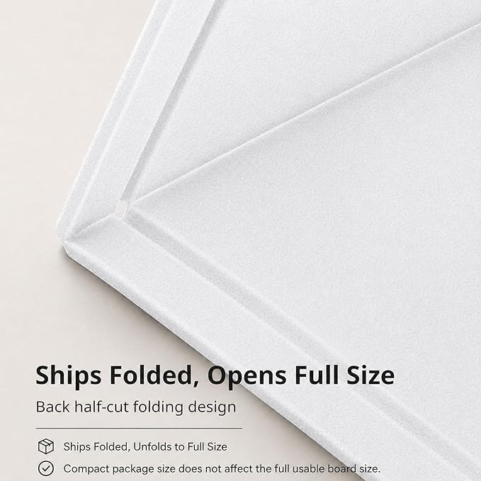 Felt Bulletin Board for Wall 48" x 36" Unfolded Size, Large Frameless Felt Pin Board, Soft Cork Board Alternative for Office, Home Planning, Notes, Photos & Wall Decor, Foldable Shipping, Easy Install