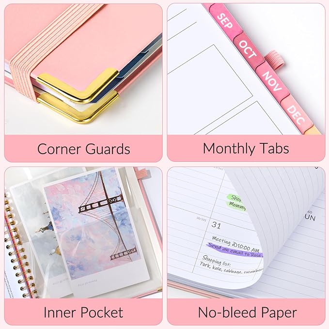 Jul 2026 - Dec 2027 Planner, Forvencer 18 Month Academic Planner 2026-2027, 8.5" x 11", Calendar Planner Weekly and Monthly, Daily Agenda Book, School Supplies for Student Teacher, A4, Floral Style