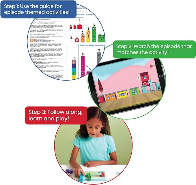 hand2mind MathLink Cubes Numberblocks 1-10 Activity Set, 30 Preschool Learning Activities, Counting Blocks, Linking Cubes, Educational Toys for Kids, Number Games, Math Manipulatives Kindergarten