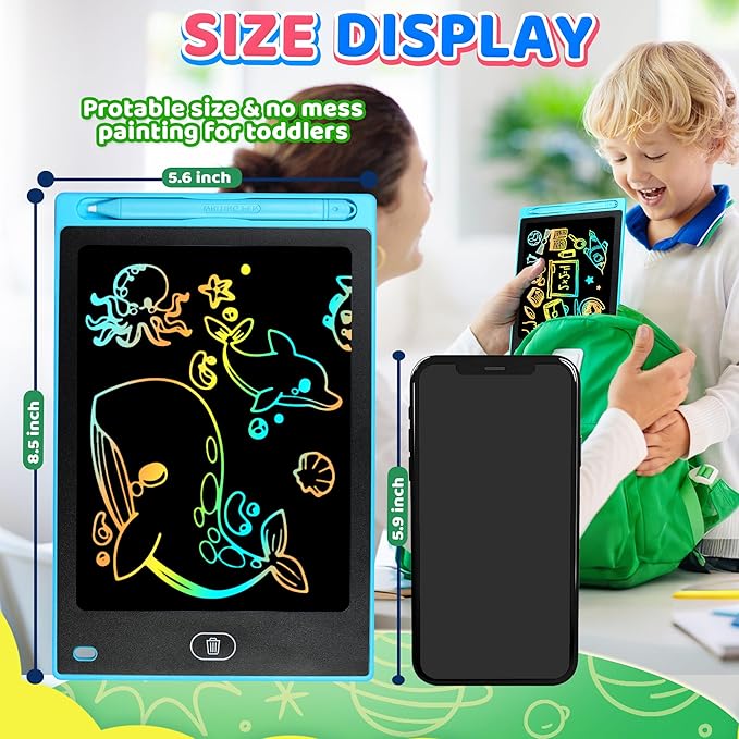 4 Pack LCD Writing Tablet for Kids, Travel Toys for Toddlers 8.5 Inch Doodle Writing Board Drawing Pad,Classroom Quiet Preschool Activities Educational Toy Gift for Toddler Boy Age 3 4 5 6