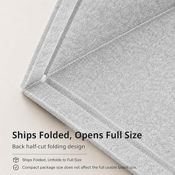 Felt Bulletin Board for Wall 72" x 48" Unfolded Size, Large Frameless Felt Pin Board, Soft Cork Board Alternative for Office, Home Planning, Notes, Photos & Wall Decor, Foldable Shipping, Easy Install