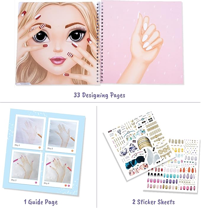 BSCOOL - Drawing, Coloring & Activity Book: Create Hairstyles| with Stickers and Guides | Fashion Coloring Books for Kids 5 and up (Multipack - Play and Bake and Nail Studio)
