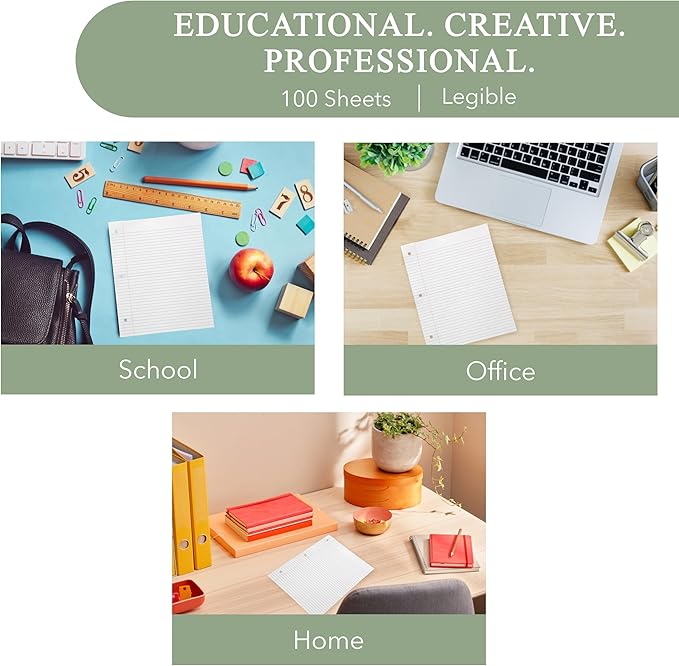 Three Leaf 100 Sheets College Ruled Filler Paper, 2880 Ct. (80 Cases X 36 Filler Paper), Loose-Leaf Sheets For School And Office