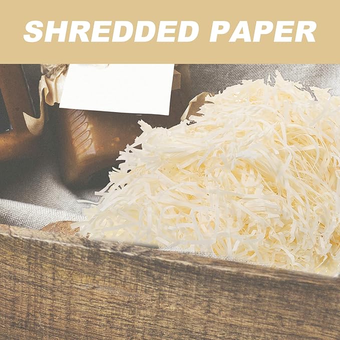 SOIMISS Raffia Grass Shredded Paper Filler 4pcs 100g Natural Ivory Box and Basket Packaging Filling for Wrapping Party Supplies