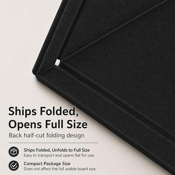 Felt Bulletin Board for Wall 48" x 36" Unfolded Size, Large Frameless Felt Pin Board, Soft Cork Board Alternative for Office, Home Planning, Notes, Photos & Wall Decor, Foldable Shipping, Easy Install