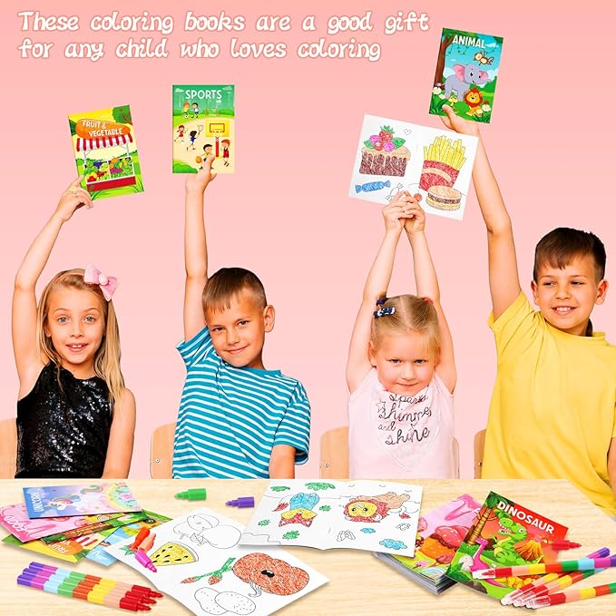 BenLouis Coloring Books Party Favors Bulk Mini Coloring Books for Kids Ages 4-8-12 Small Activity Books For Birthday Party Gifts Goodie Bags Stuffers Classroom Travel Activity（48pcs Classic）