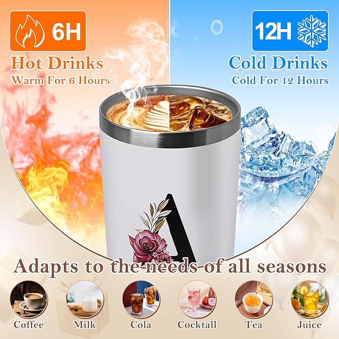 20 Oz Insulated Coffee Cup with Lid Car Tumbler Travel Mug Women House Warming Luxury Office Coworker Hostess Bachelorette Engaged Gifts Housewarming First Apartment Essential New Home Must Have