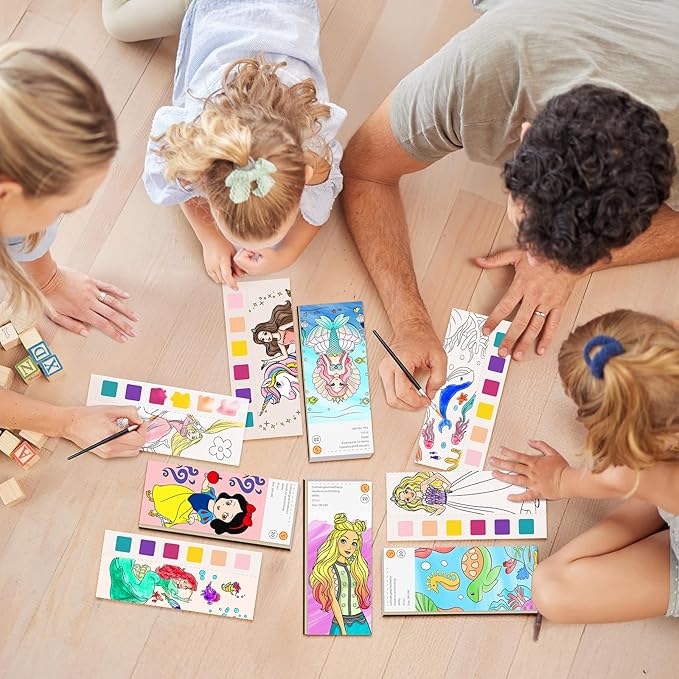 ZHOC Paint with Water Coloring Books for Kids, Pocket Mess Free Watercolor Painting Sets for Kids Ages 3 4 5 6 7 8+, Water Color Paint Set Arts and Crafts Gift for Boys Girls, Oceans