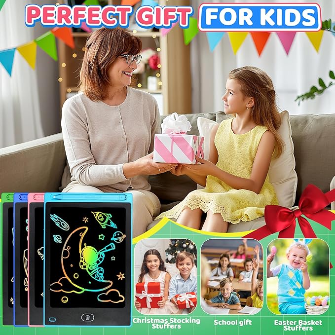 4 Pack LCD Writing Tablet for Kids, Travel Toys for Toddlers 8.5 Inch Doodle Writing Board Drawing Pad,Classroom Quiet Preschool Activities Educational Toy Gift for Toddler Boy Age 3 4 5 6