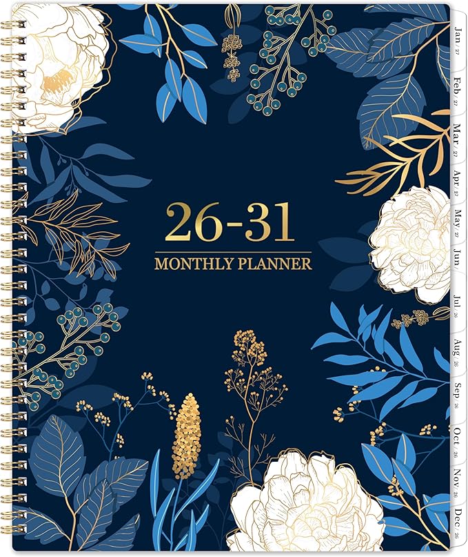 2026-2031 Monthly Planner - 5 Year Planner/Calendar 2026-2031, 11" x 9", 2026 Calendar Planner, Jul 2026 - Jun 2031, Tabs, Back Pocket, Holidays, Twin-Wire Binding, Note Pages