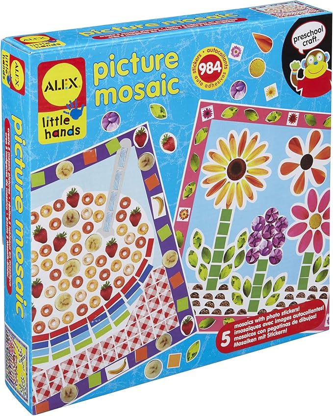 ALEX Toys Little Hands Picture Mosaic Kids Toddler Art and Craft Activity, Multicolor, One Size, 1406